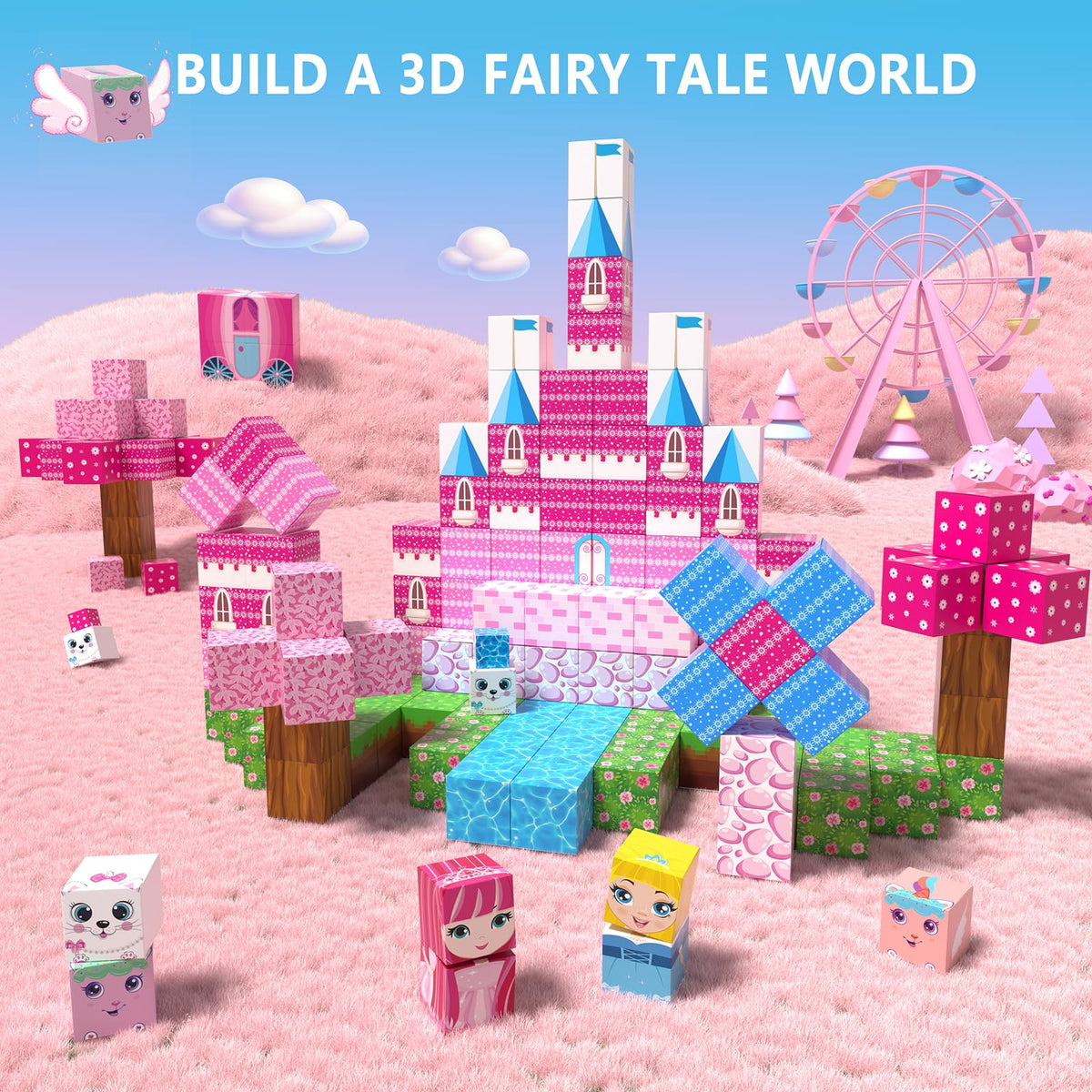 Riomuru cat-pattern magnetic blocks spark playful animal-themed builds