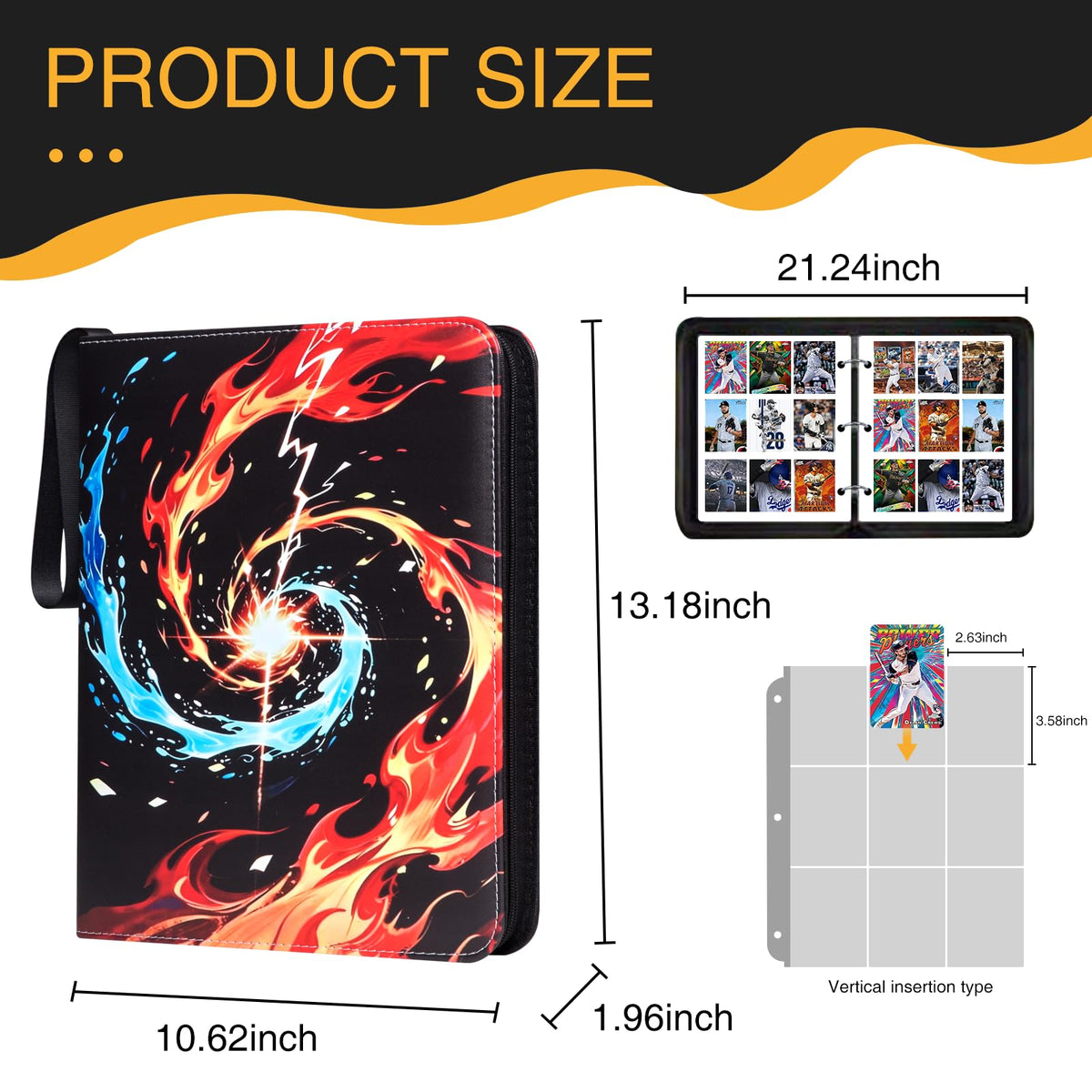 RIRDGLSY binder showing 55 removable pages for customizable capacity
