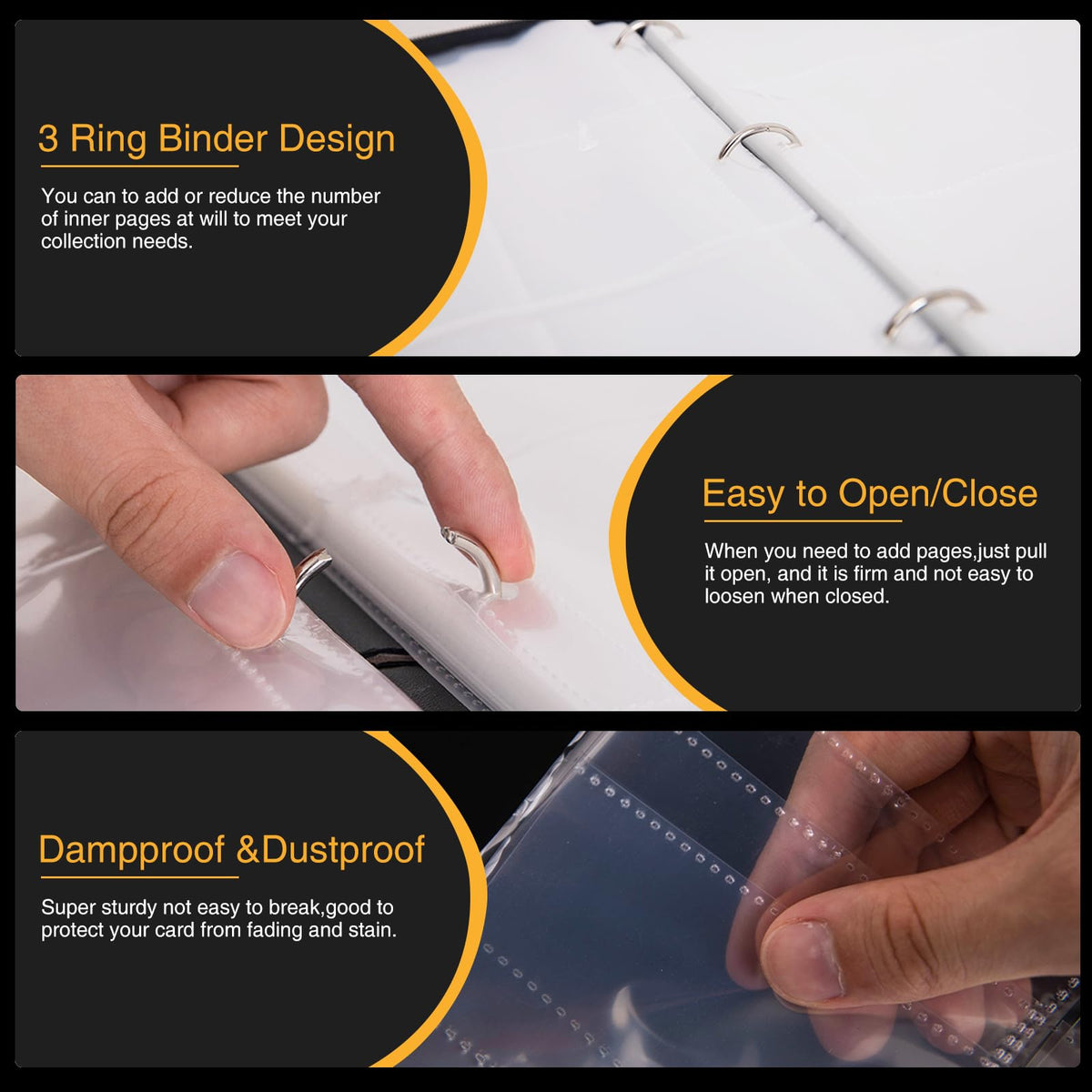 RIRDGLSY inner pocket sized for sleeved cards for extra protection