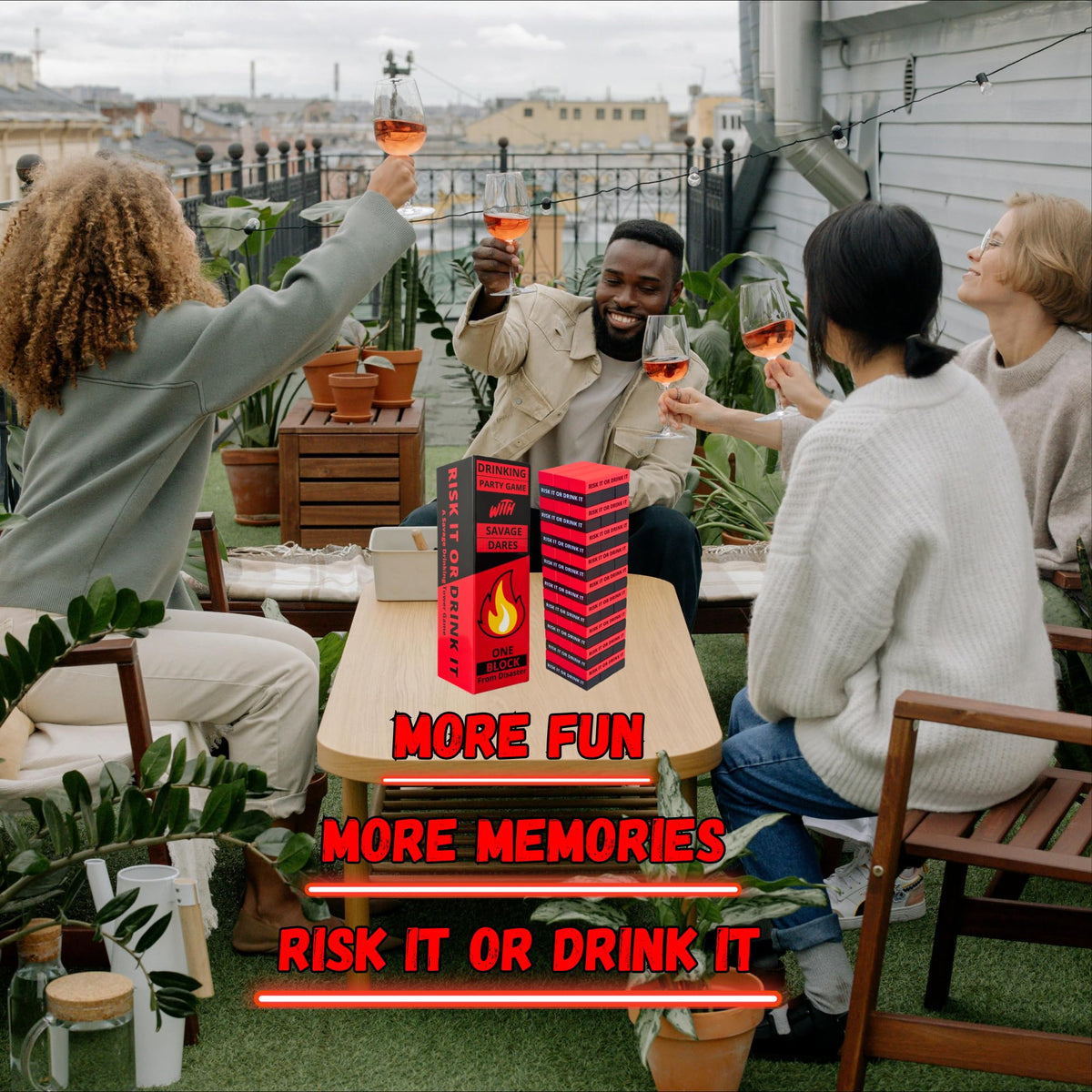 Risk It Or Drink It party scene captures energy for bachelorette or birthday events