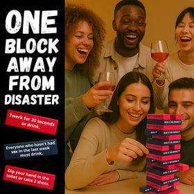 Risk It Or Drink It read-dares as you pull a block for spontaneous reactions
