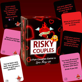 Risky Couples card close-up highlighting four categories for flirty to daring experiences.