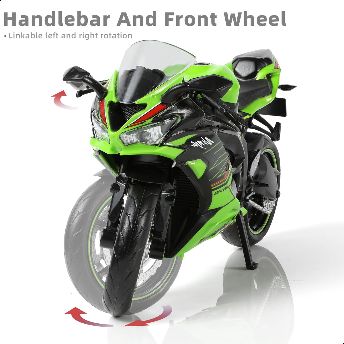 Risopen 1:12 Kawasaki Ninja ZX-6R wheel and tire detail enhances realism and tactile appeal