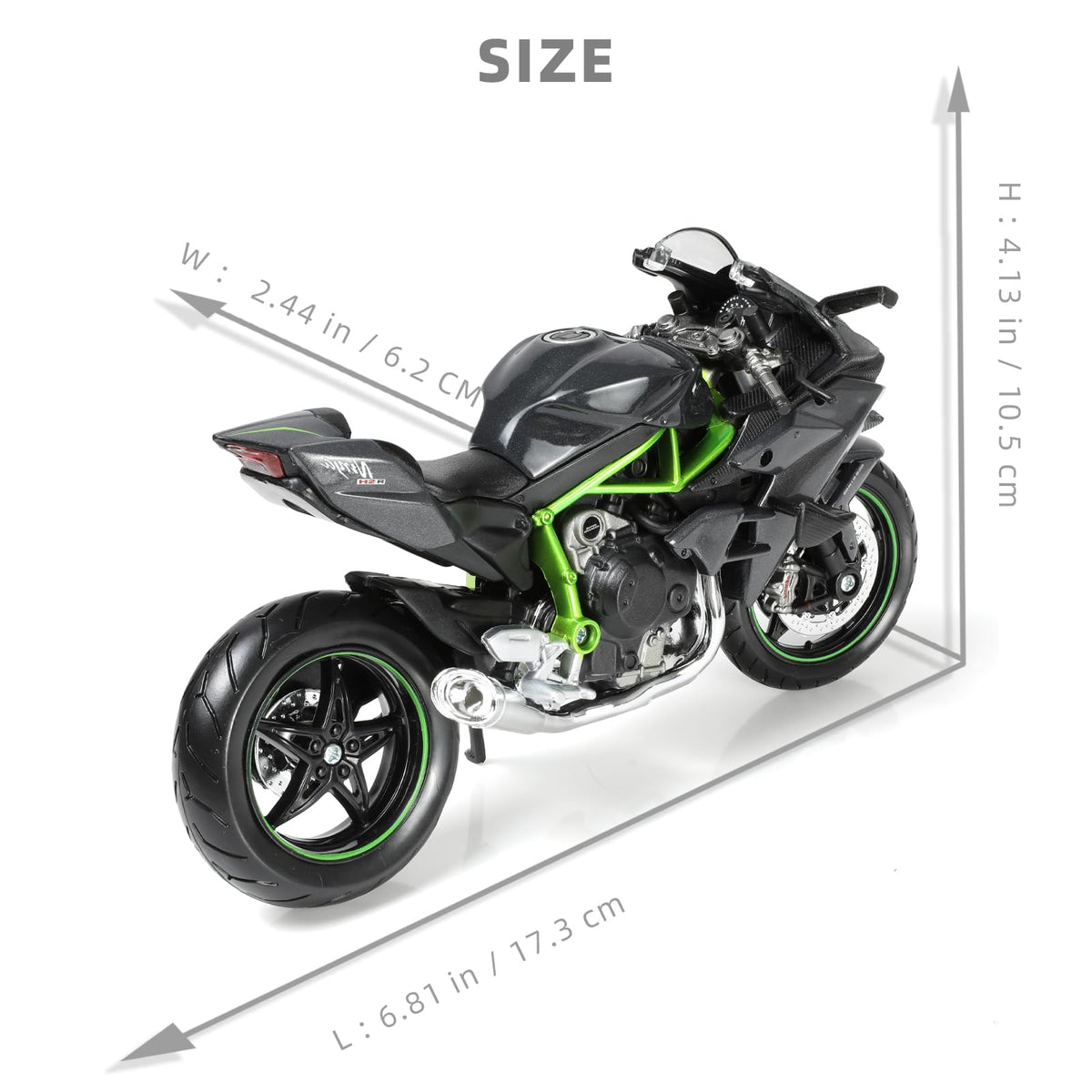 Risopen Ninja H2R rubber tires add authentic texture for display