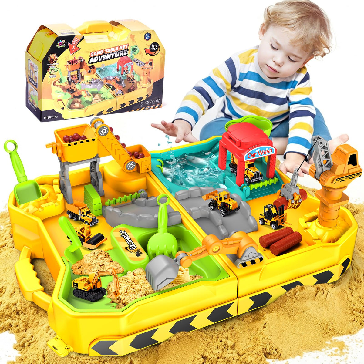RISUNTOY foldable sandbox case for mess-free travel play