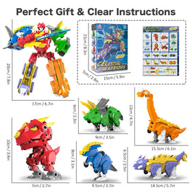 RISUNTOY portable dino robot kit fits in a backpack