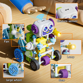 RISUNTOY solar-powered robot in action demonstrates gear-driven motion