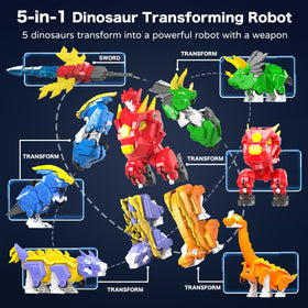 RISUNTOY Triceratops action figure transforming into a robot during play