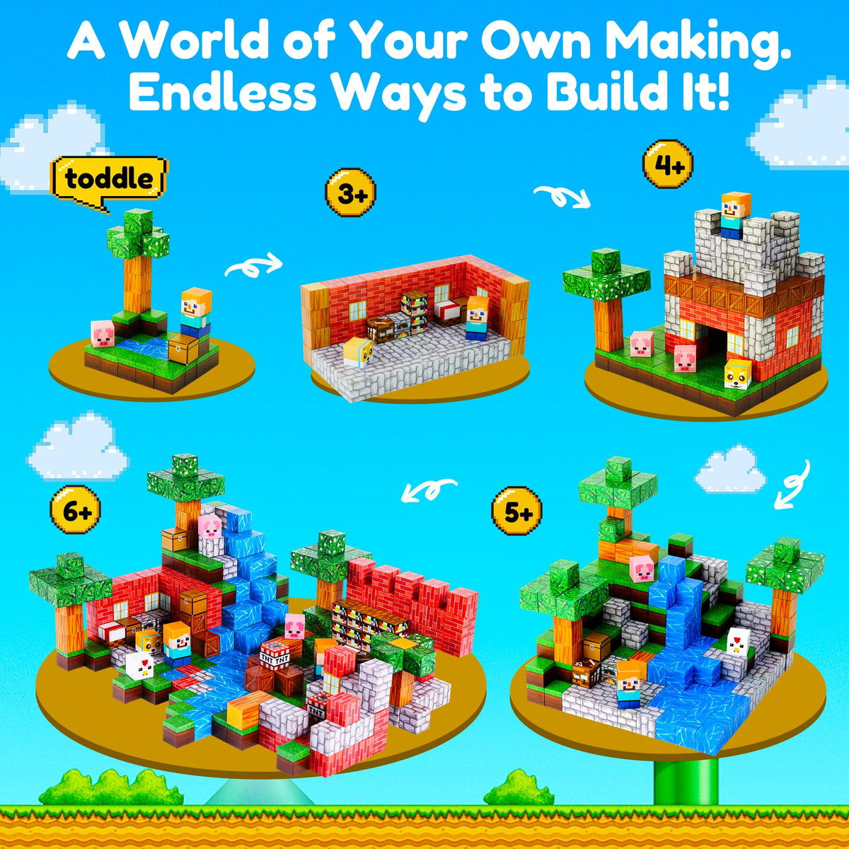 RiteHold blocks suitable for ages 3 to 10, encouraging creativity