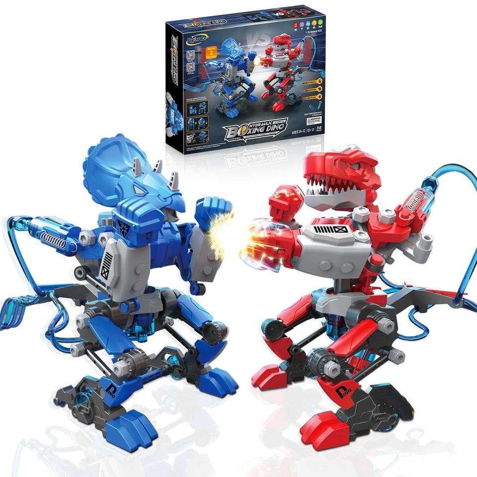 RiteHold Hydraulic Boxing Bots in the box fight setup for hands-on STEM learning