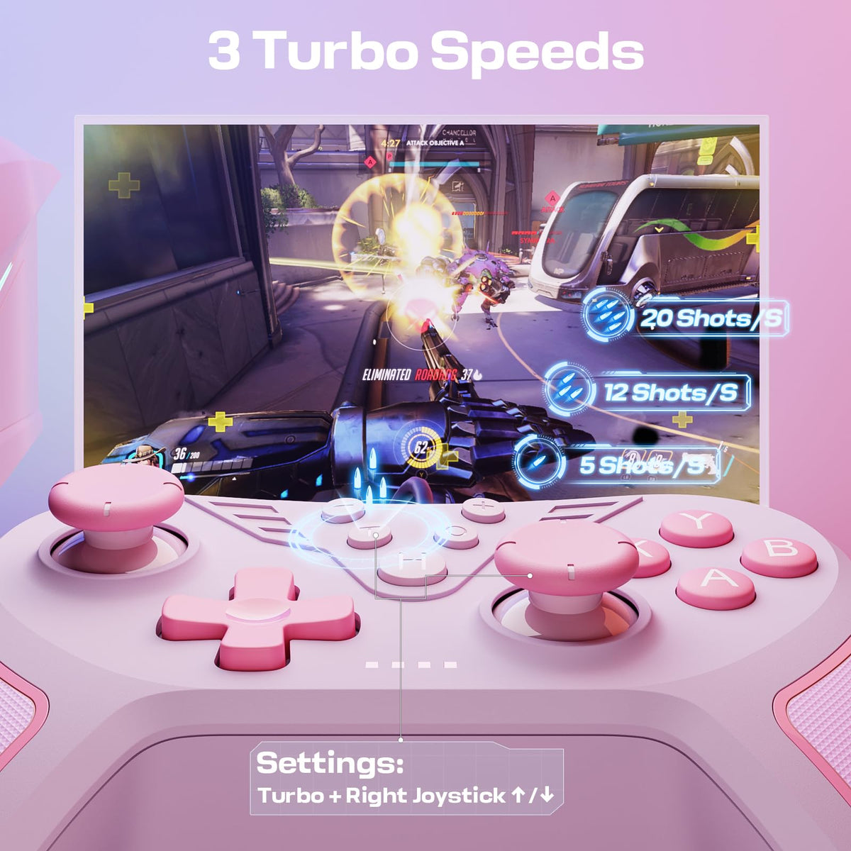 RivalPlay pink wired controller ergonomic-design for comfortable long sessions.