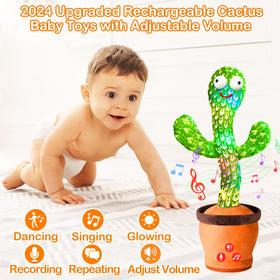 River Mill dancing cactus toy with visible volume control for age-appropriate sound levels