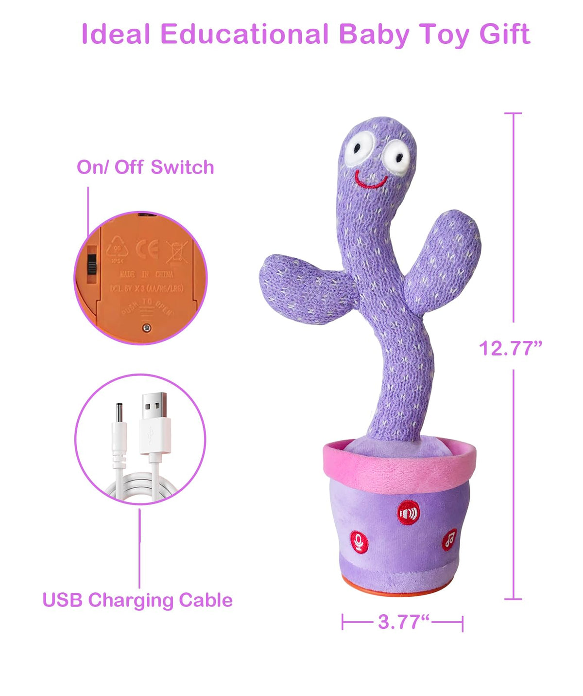 River Mill durable plush cactus toy material for lasting baby playtime.