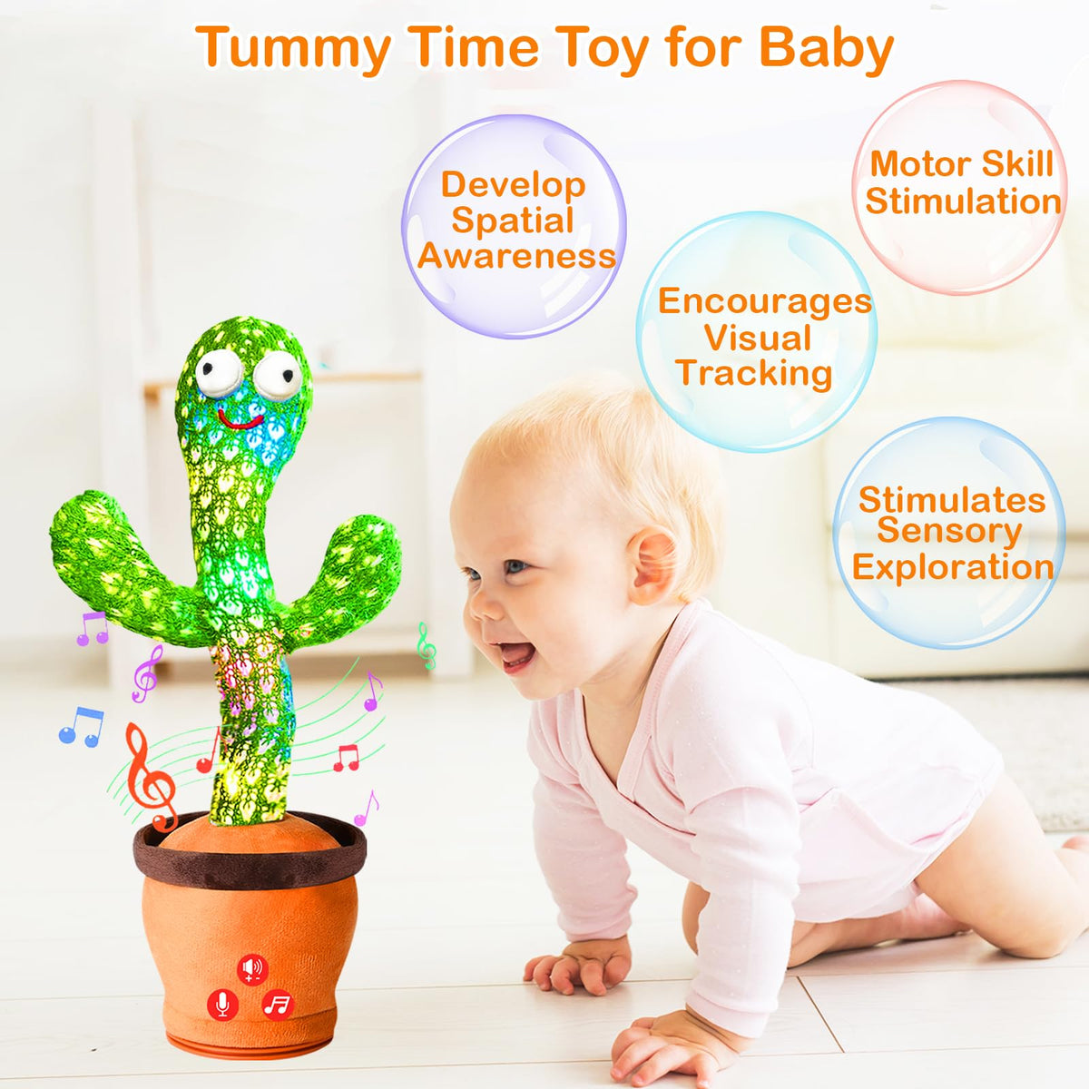 River Mill educational cactus toy designed for 18+ months to support motor exploration