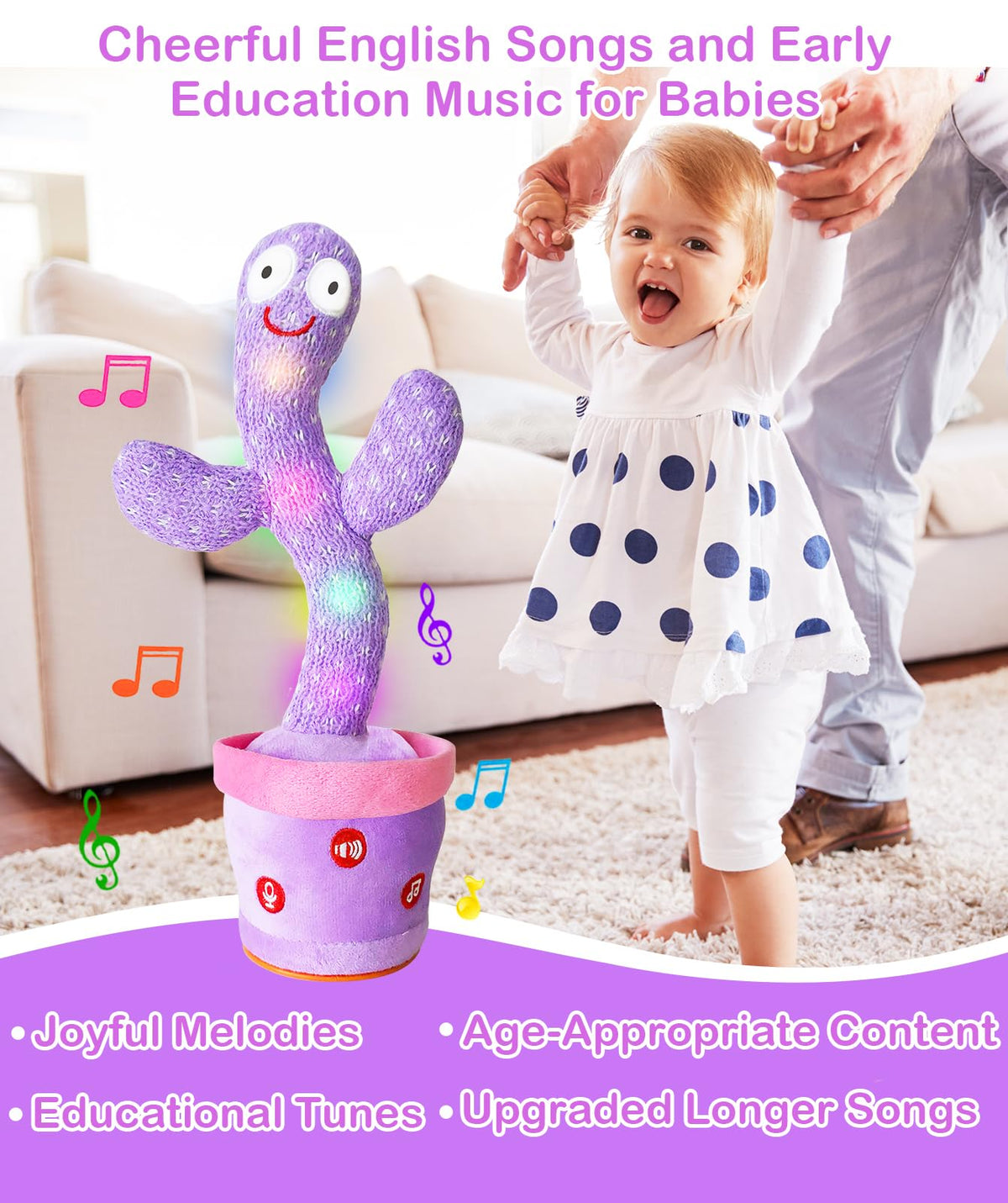 River Mill rechargeable cactus toy charging feature demonstrates uninterrupted play.