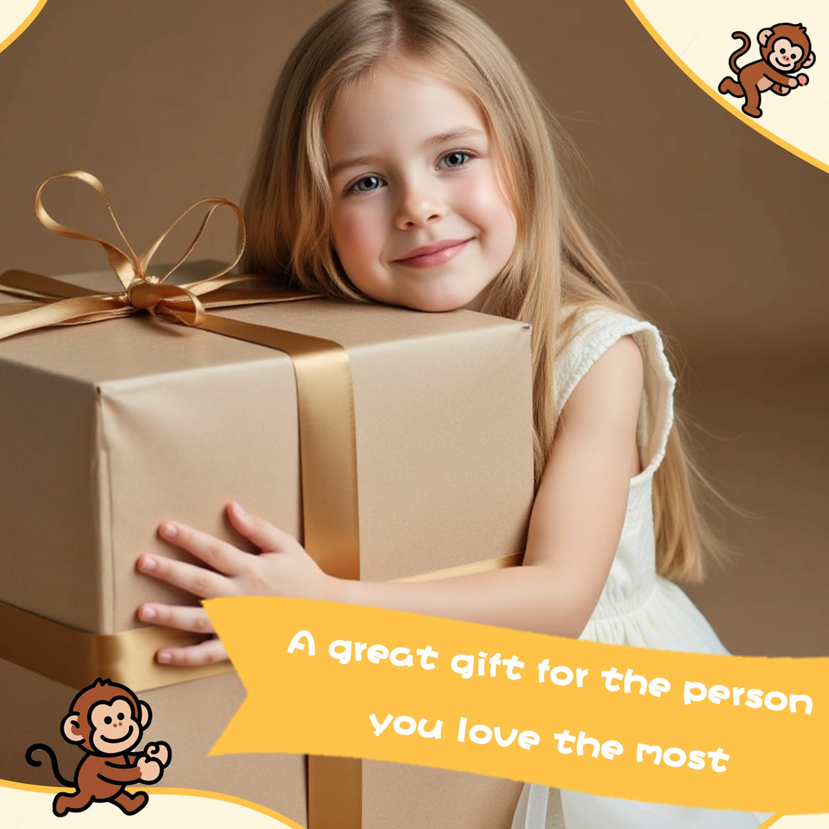Riverwar 27 inch weighted monkey portrait underscores a sizable comforting friend
