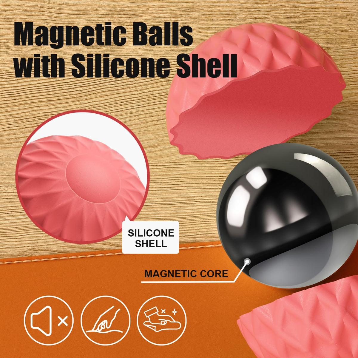 RIVGOT silicone magnetic ball purple with textured surface for stress relief.