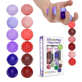 RIVGOT silicone magnetic ball red with textured surface for focused fidgeting.