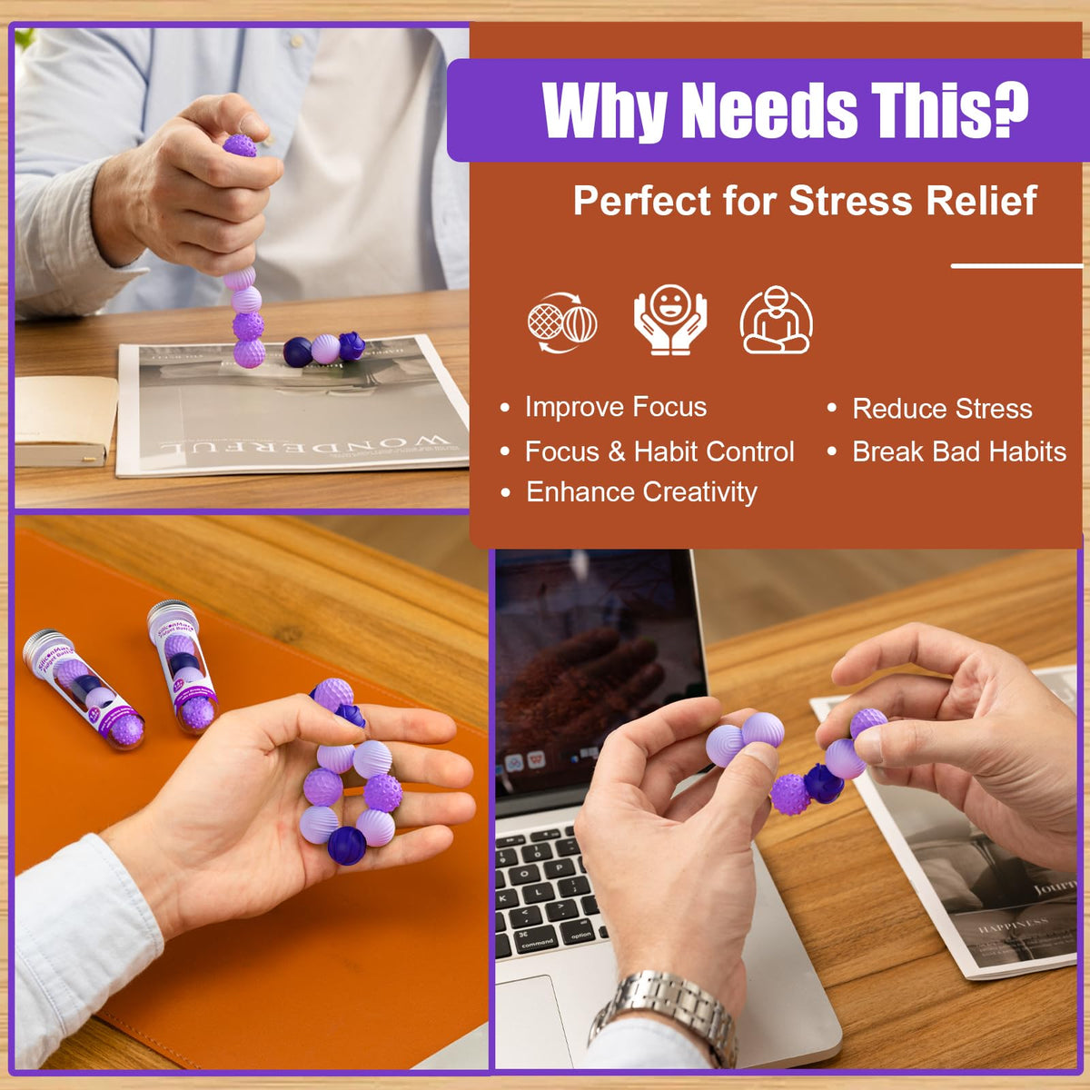 RIVGOT silicone magnetic balls aiding habit-breaking like nail-biting relief.