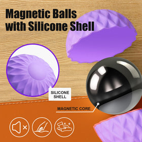 RIVGOT silicone magnetic balls showing magnetic-core interaction for engaging play.