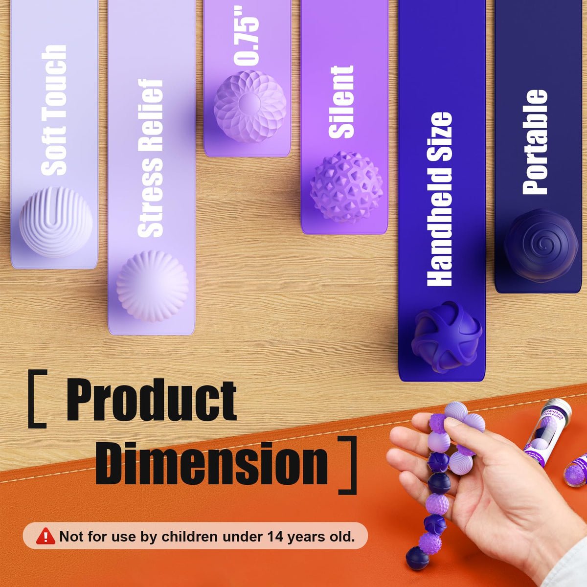 RIVGOT silicone magnetic balls used quietly at a desk for office use.
