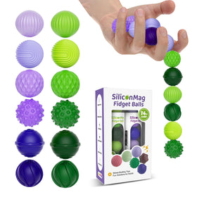 RIVGOT silicone magnetic balls with textured surfaces for focused fidgeting and tactile play.