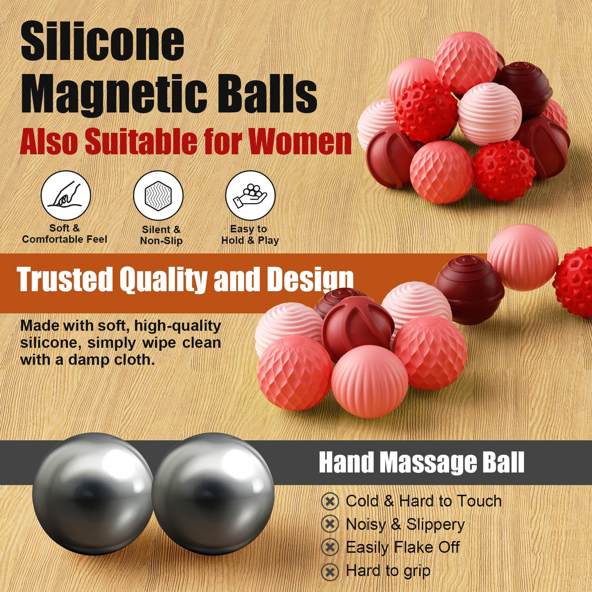 RIVGOT six-ball fidget set in packaging for on-the-go relief.