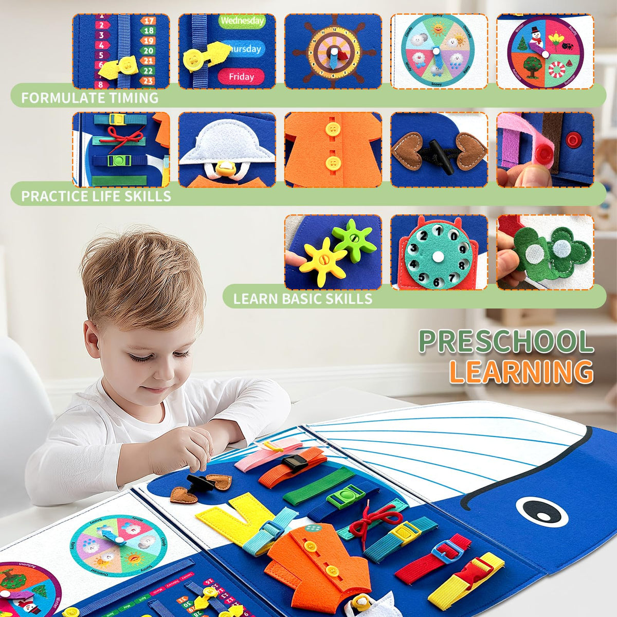 Rivibou foldable sensory wall panel, ideal for travel and shared play.