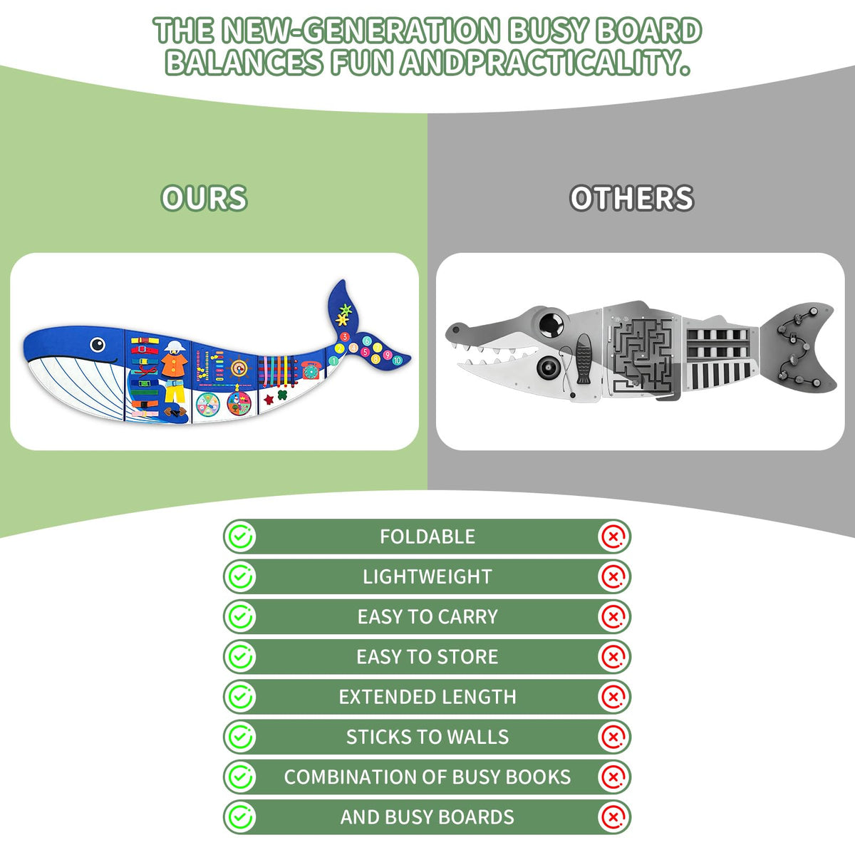 Rivibou soft fabric, child-safe textures on a compact busy board.