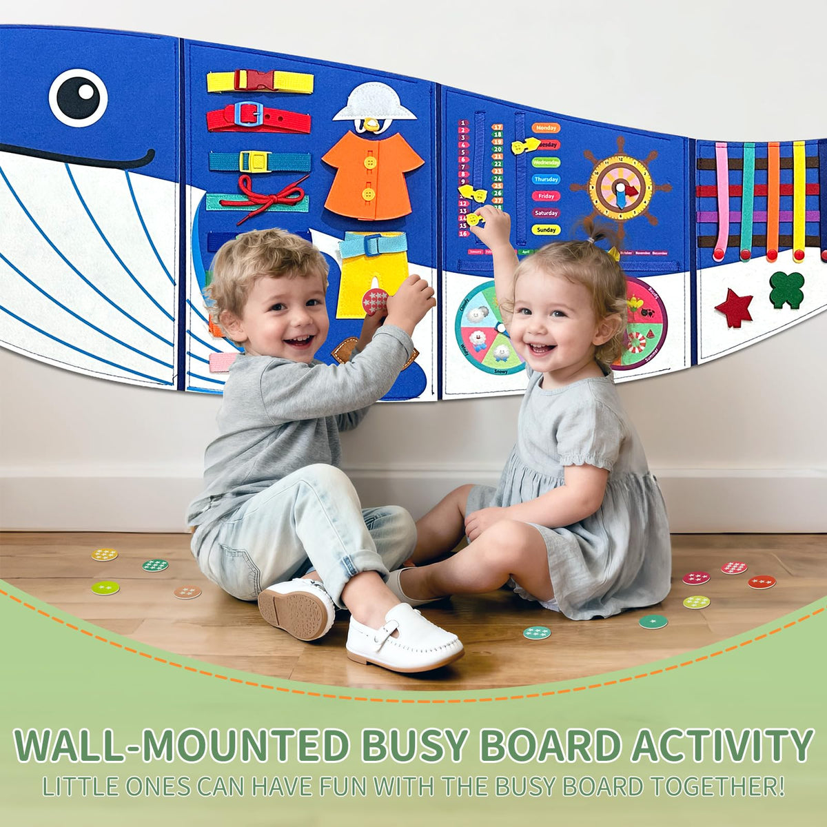 Rivibou toddler-focused board promotes independence and concentration.