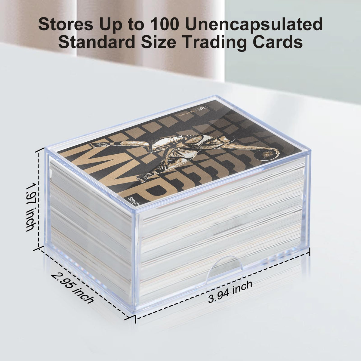 Two-piece design keeps trading cards secure and easy to access during sessions.