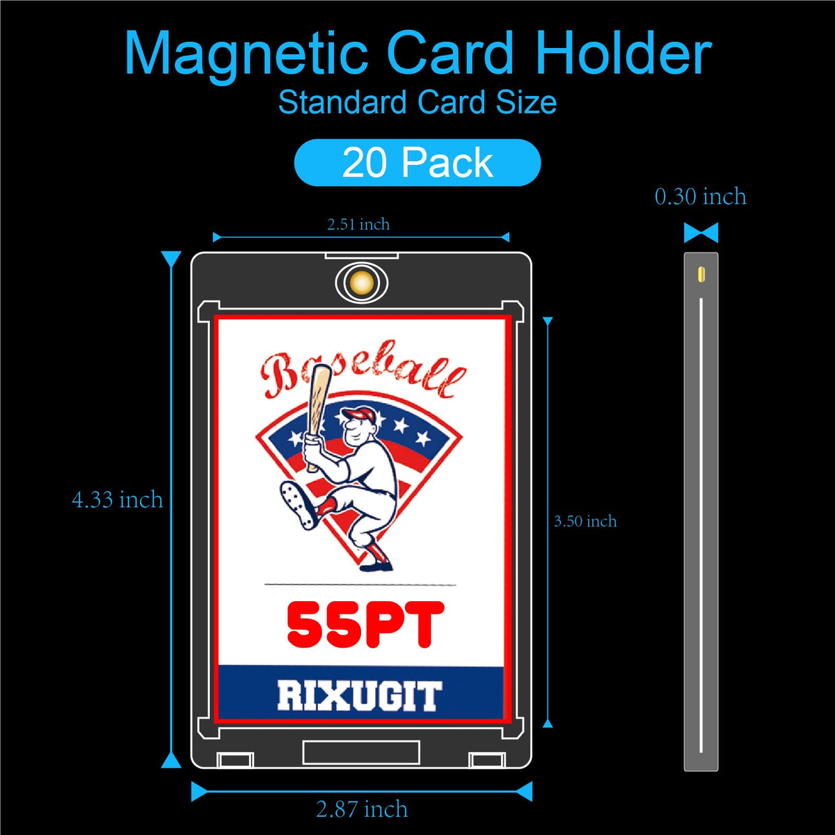 RIXUGIT 55pt holder in open position for easy card access
