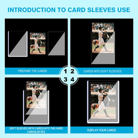 Card inside a clear sleeve highlights artwork while staying protected