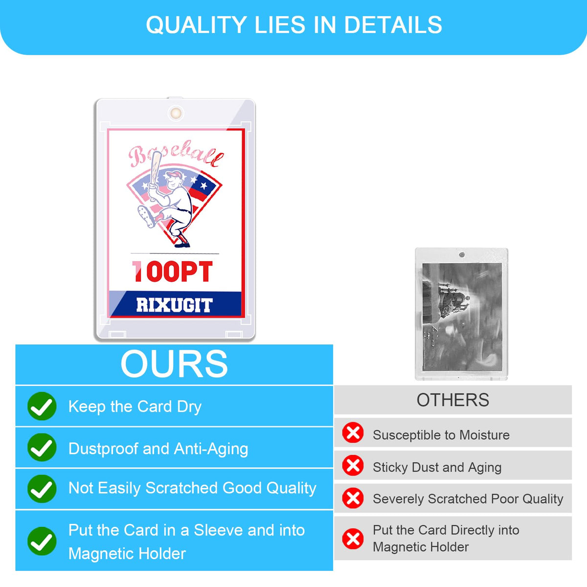 RIXUGIT clear durable material highlights transparent card display