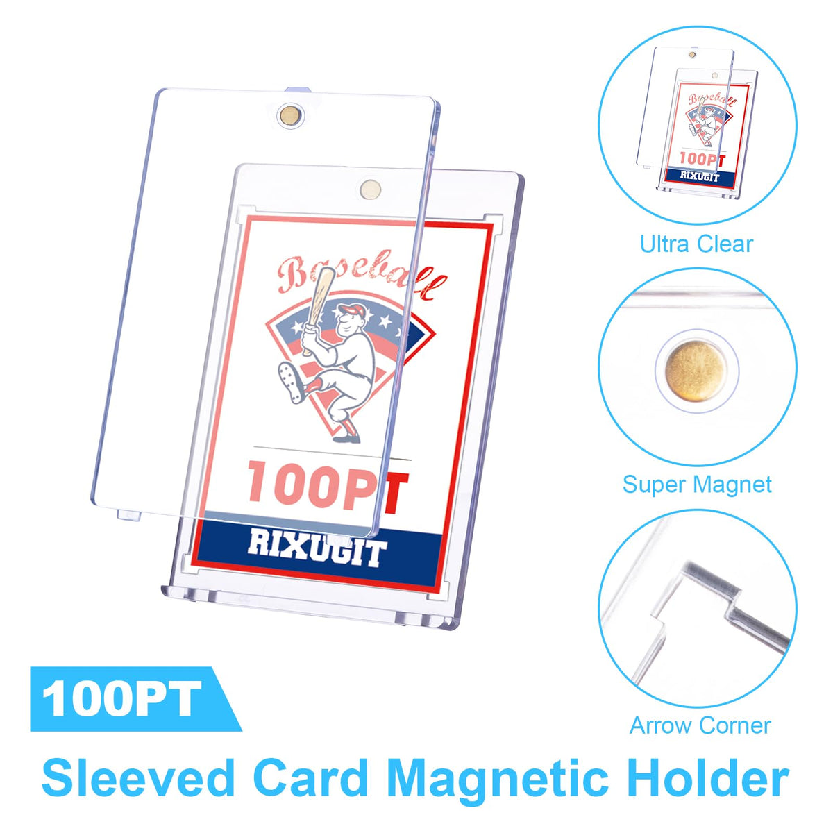 RIXUGIT sleeve-fit insert demonstrates compatibility with pre-sleeved cards