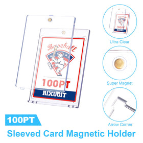 RIXUGIT sleeve-fit insert demonstrates compatibility with pre-sleeved cards