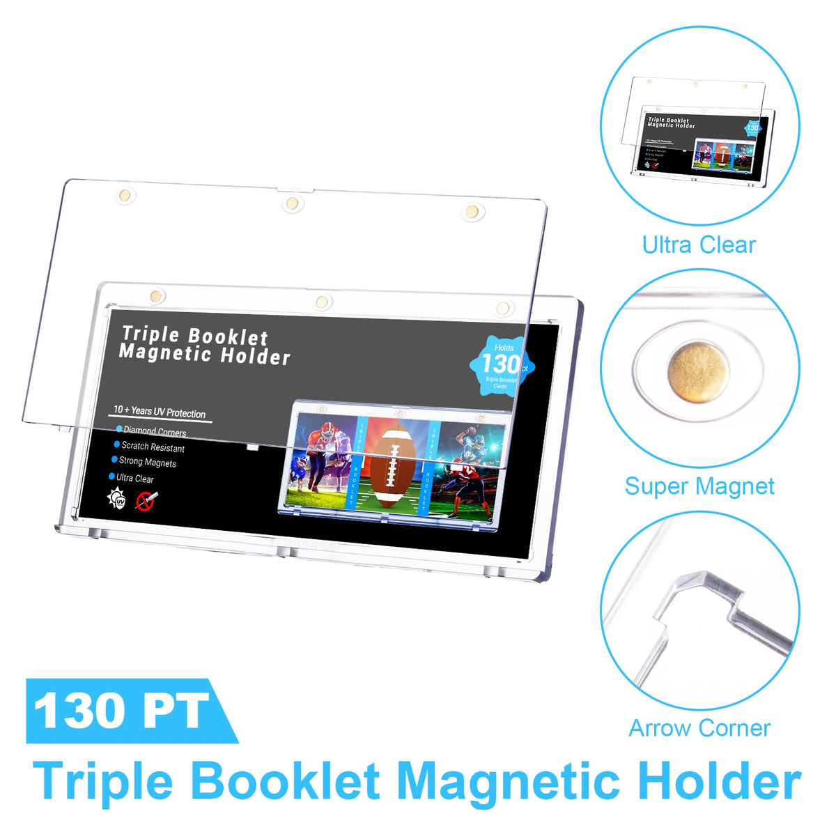 RIXUGIT triple booklet holder inside view demonstrates secure fit for 8.07 x 3.58 x 0.15 inch cards.