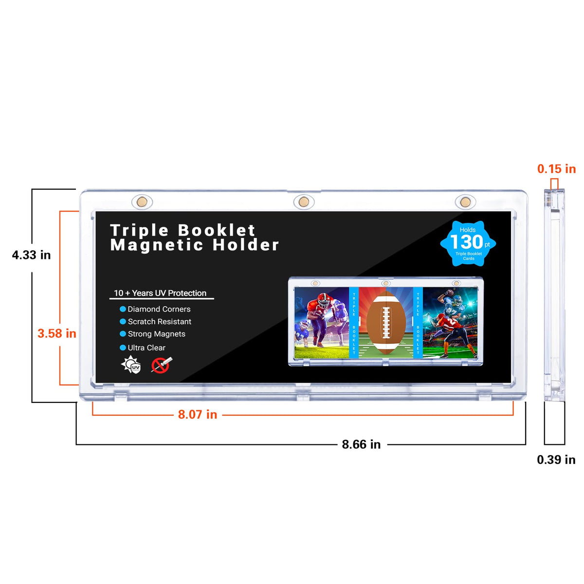 RIXUGIT booklet holder open to reveal smooth magnetic closure for easy browsing.