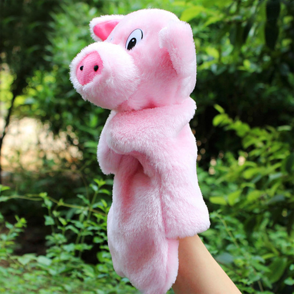 RIY hand puppets - pig close-up evokes farm fun and bedtime stories.
