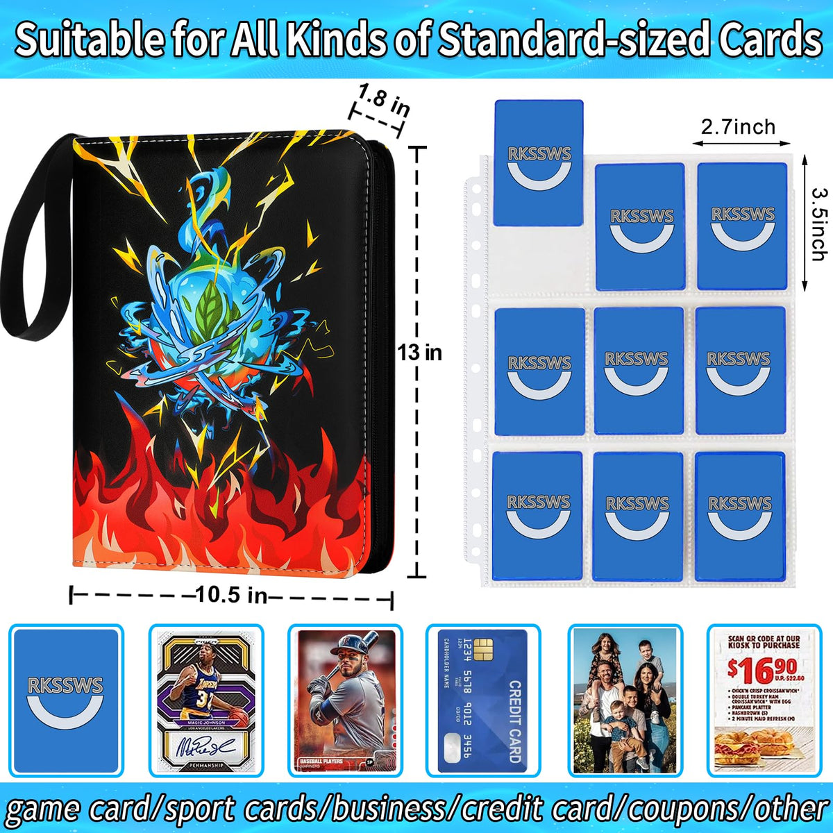 Rkssws binder with wristband and zipper for portable card access.
