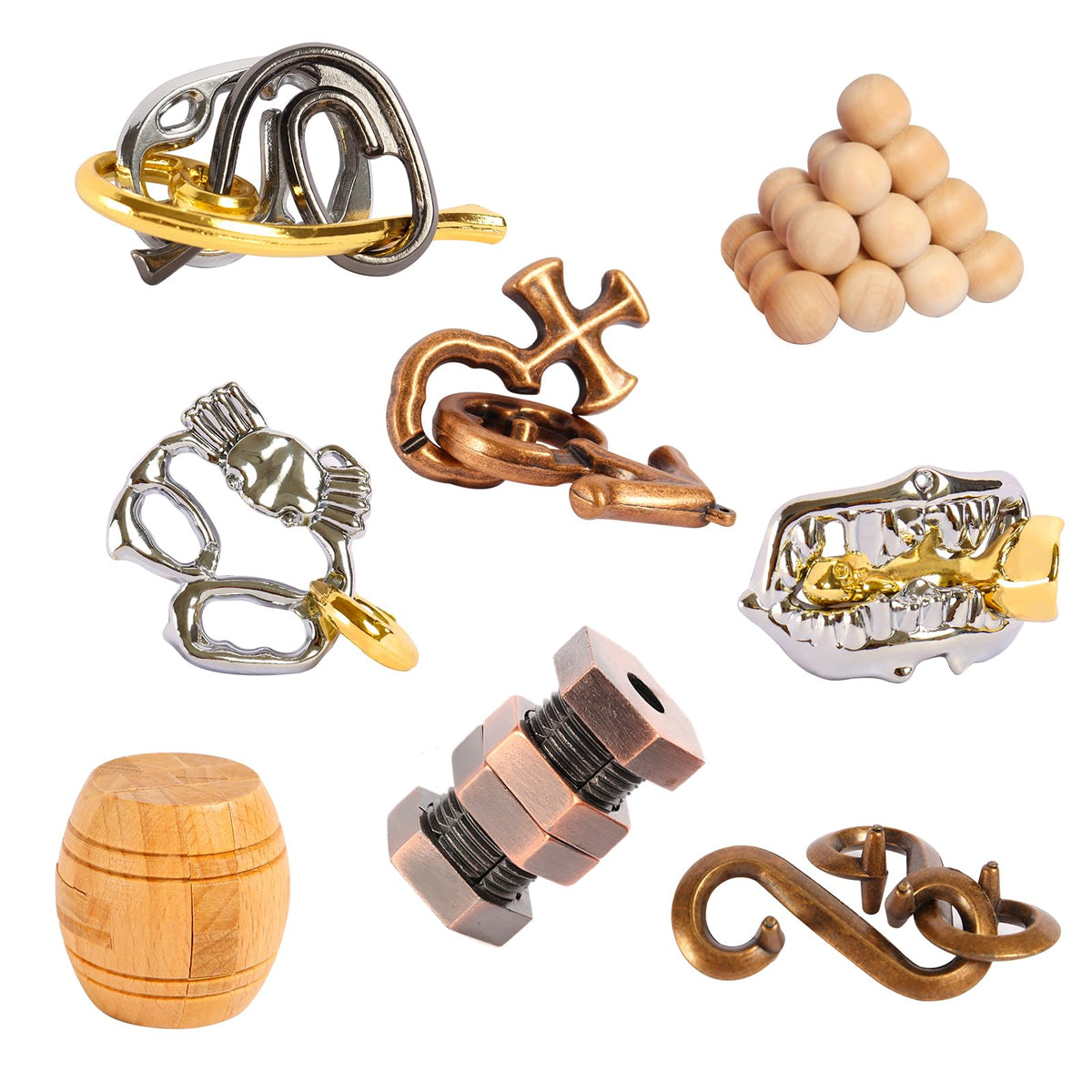 RLYLF eight-piece logic puzzles, hands-on assembly for focused thinking