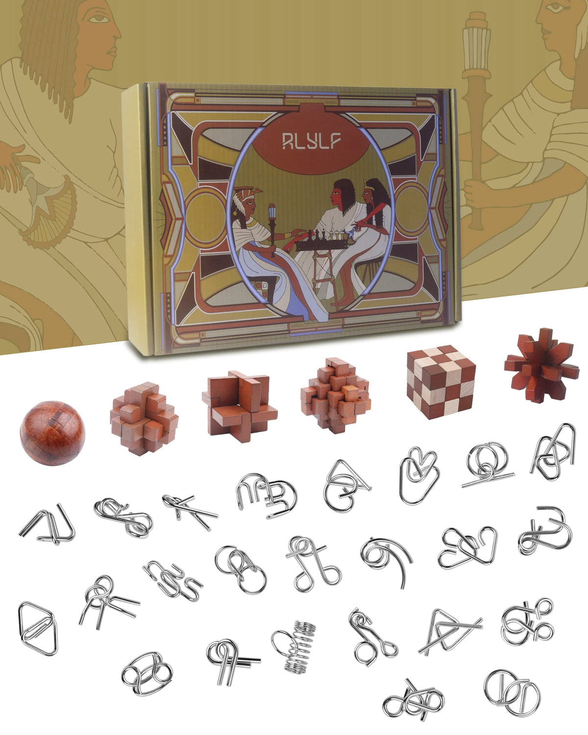 RLYLF metal 3D brain teaser interlock puzzle with challenging design