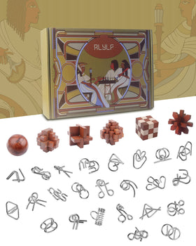 RLYLF metal 3D brain teaser interlock puzzle with challenging design