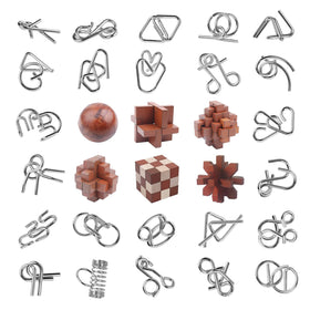 RLYLF wooden interlock brain teaser held in hand for mindful problem solving