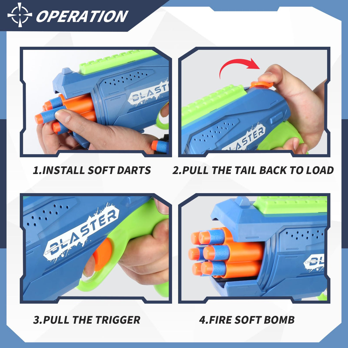 RLZHLYC durable ABS plastic shell for long-lasting toy blasters.