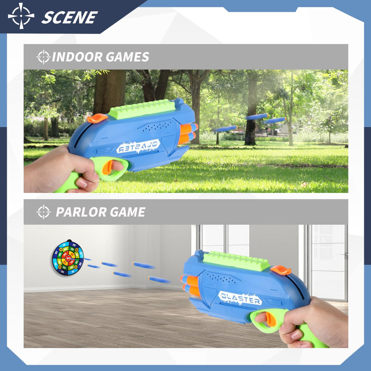 RLZHLYC target hooks for easy indoor and outdoor game setup.