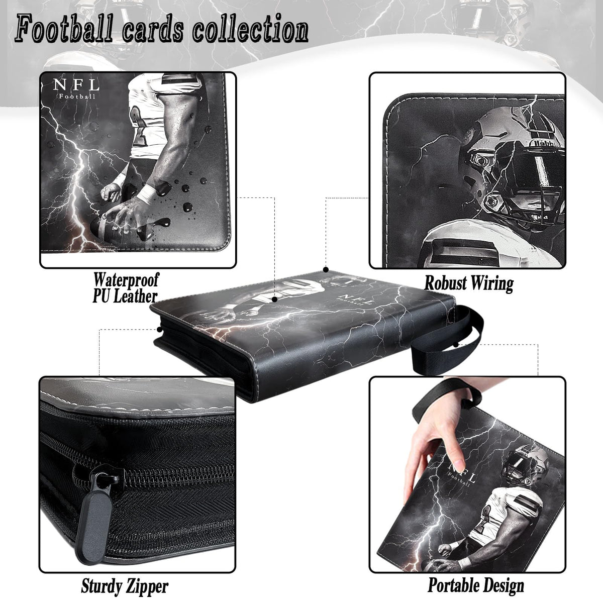 Rmannke binder with 50 removable sleeves protects cards while allowing easy reorganization