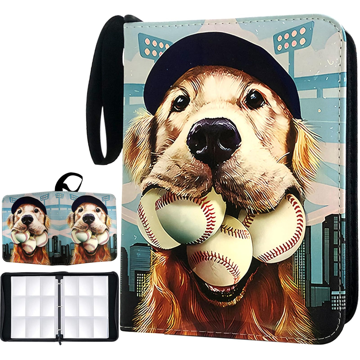 Rmannke 900-pocket binder cover shows durable PU leather and organized card storage for easy transport