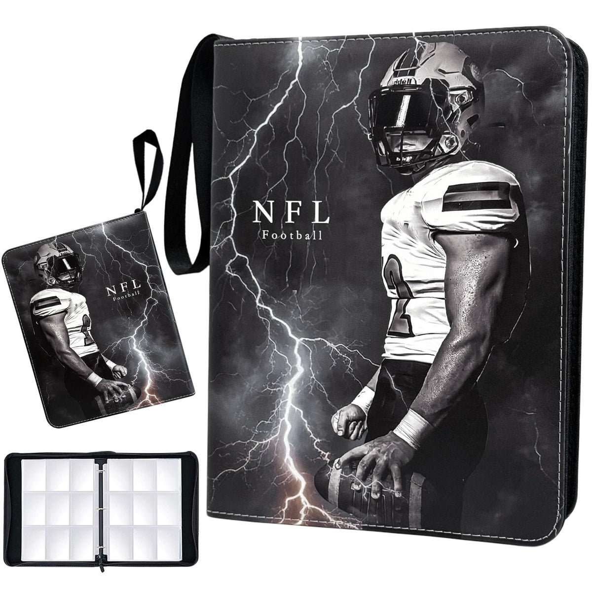 Rmannke football card binder with 900 pockets keeps cards organized on the go