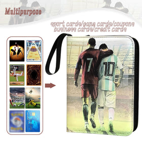Rmannke Soccer Card Binder durable, scratch-resistant cover protects cards.